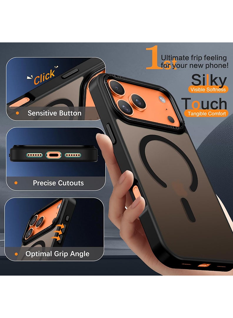 Rivin iPhone 17 Pro Max Case with MagSafe – Strong Magnetic Matte Cover, Military Grade Shockproof Protection, Anti-Scratch Soft TPU + Hard PC Slim Grip Case for iPhone 17 Pro Max (6.9”) – Black - Image 4